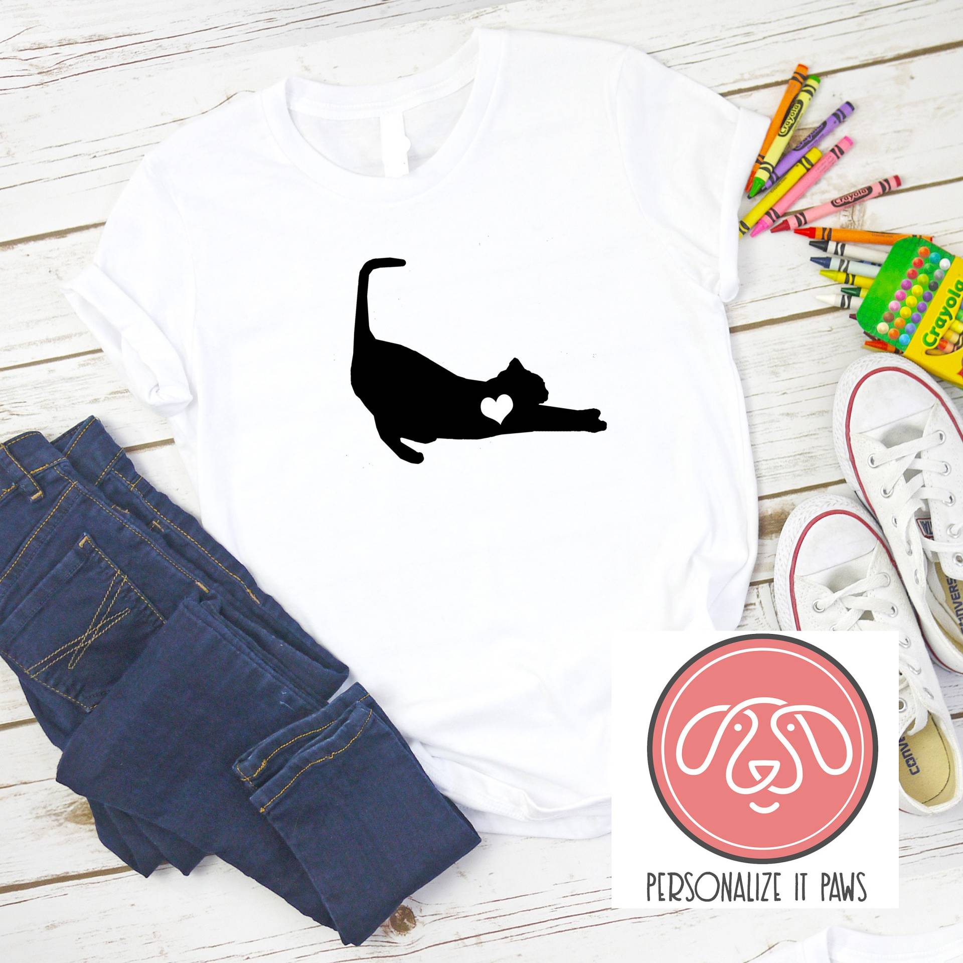 Katze Jugend T-Shirt von Personalizeitpaws