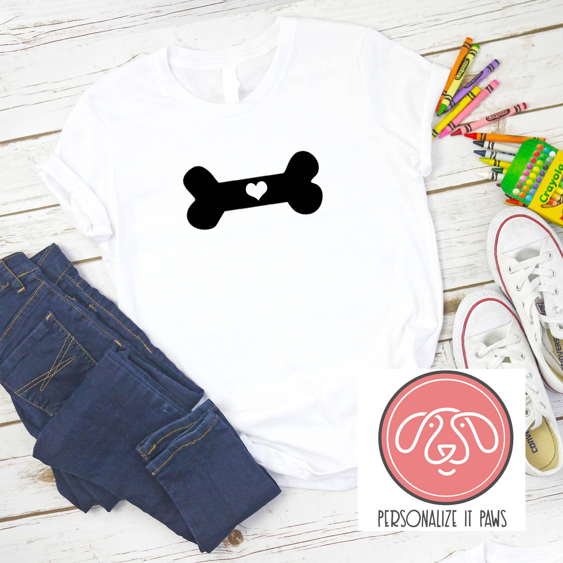 Knochen Jugend T-Shirt von Personalizeitpaws