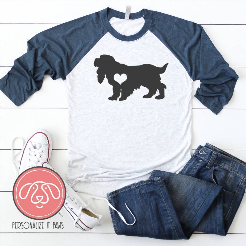 Langhaar Cocker Spaniel Raglan Langhaar Cocker Spaniel Raglan von Personalizeitpaws
