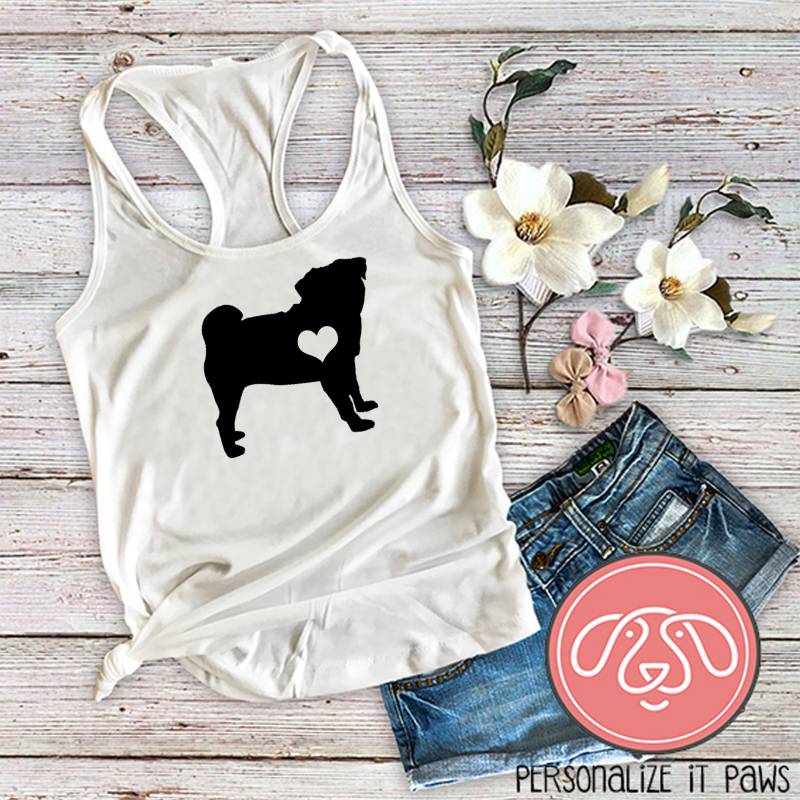 Mops Hund Mama Damen Tank Top von Personalizeitpaws