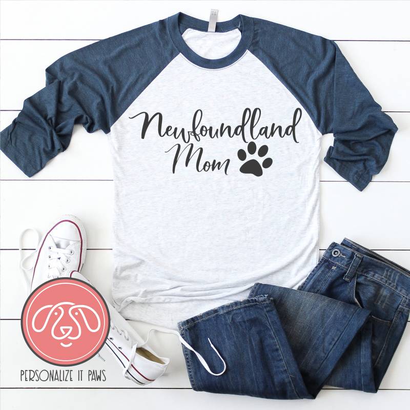 Neufundland Hundemama Raglan Neufundland Hundemama Raglan von Personalizeitpaws