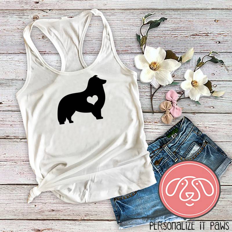 Shetland Schäferhund Hund Mama Damen Tank Top von Personalizeitpaws