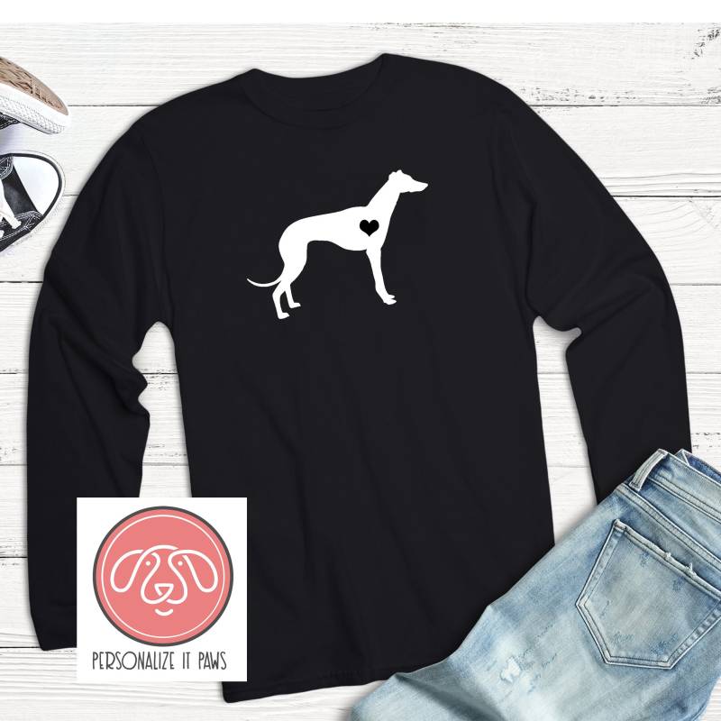 Windhund Langarm T-Shirt von Personalizeitpaws