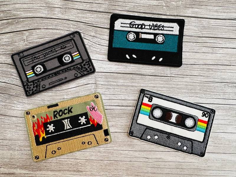 Aufnäher Patch Zum Aufbügeln - Aufbügler Kassette Retro 80Er 90Er Bügelflicken Diy Kassetten von Personikat