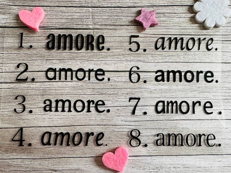 Bügelbild Amore | Amore. Zum Aufbügeln Verschiedene Farben Und Größen Aufbügler Amore Warm Transfer Aufbügelbar T-Shirt Design Bügelbild Amore | Amore. Zum Aufbügeln Verschiedene Farben Und Größen Aufbügler Amore Warm Transfer Aufbügelbar T-Shirt Design von Personikat