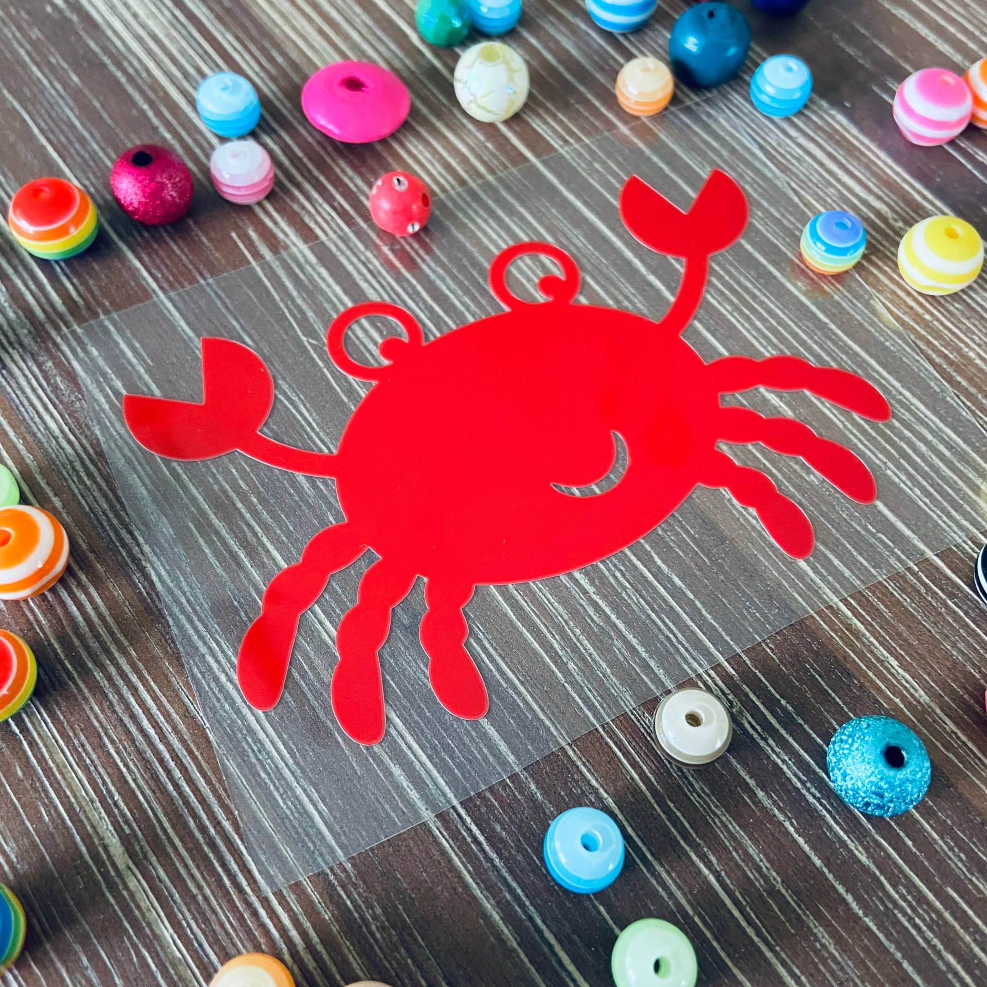 Bügelbild Krabbe | Applikation Krebs Meer Geburtstags T-Shirt Glitzer Flock Zum Aufbügeln Aufbügelbar Geschenk Kind von Personikat