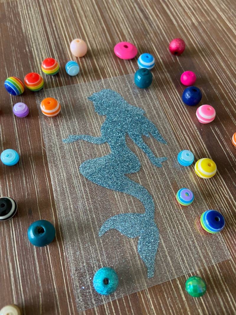 Bügelbild Meerjungfrau| Applikation Meer | Glitzer Geburtstags T-Shirt Glitzerbild Flock Zum Aufbügeln Aufbügelbar Geschenk Kind von Personikat