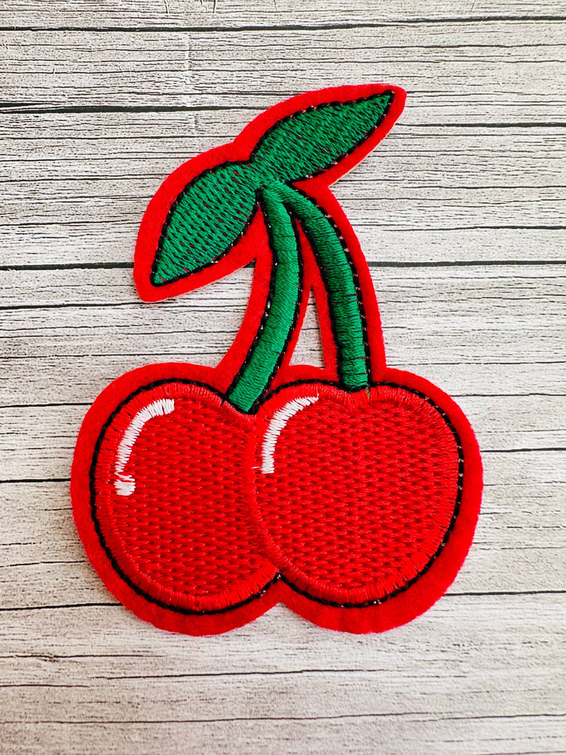 Patch Ein Paar Große Kirschen Zum Aufbügeln - Aufbügler Kirsche Bügelbild Xl Aufbügelbar Patches 90Er Jahre von Personikat