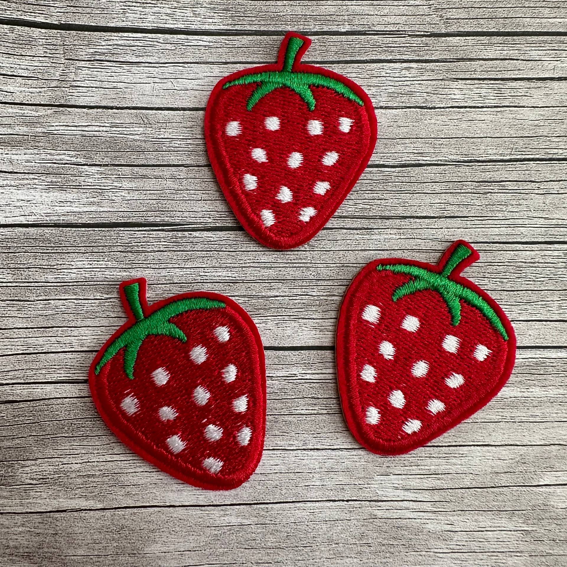 Patch Erdbeere Zum Aufbügeln - Aufbügler Bügelbild Erdbeeren Patches Diy von Personikat