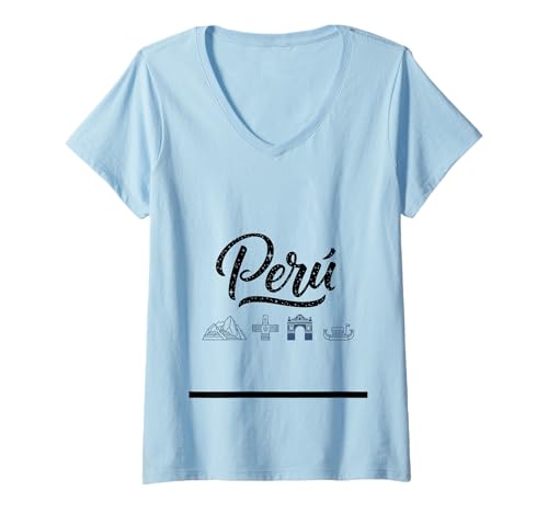 Damen Peru Skyline Reise Urlaub Outfits T-Shirt mit V-Ausschnitt Damen Peru Skyline Reise Urlaub Outfits T-Shirt mit V-Ausschnitt von Peru Casual Clothes T-Shirts