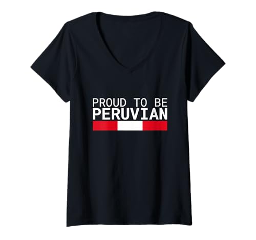 Damen Proud to Be Peruvian Peru Peruanische Flagge T-Shirt mit V-Ausschnitt von Peruanische Stolz Perú Design Peru Geschenke