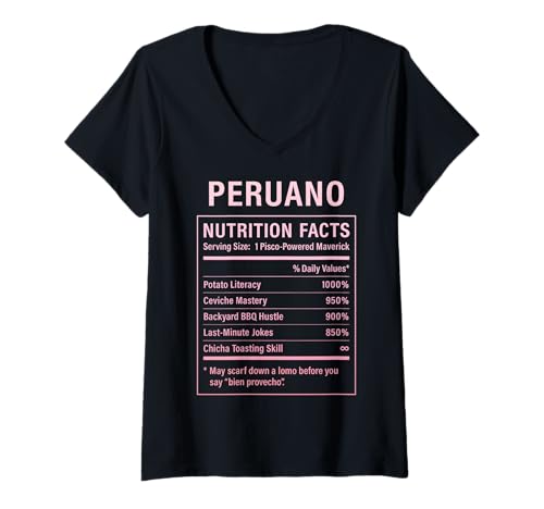 Damen Peruano Guy Stolze Peruanische Männer mit Peruwurzeln T-Shirt mit V-Ausschnitt Damen Peruano Guy Stolze Peruanische Männer mit Peruwurzeln T-Shirt mit V-Ausschnitt von Peruvian Humor Gifts for Men of Peru