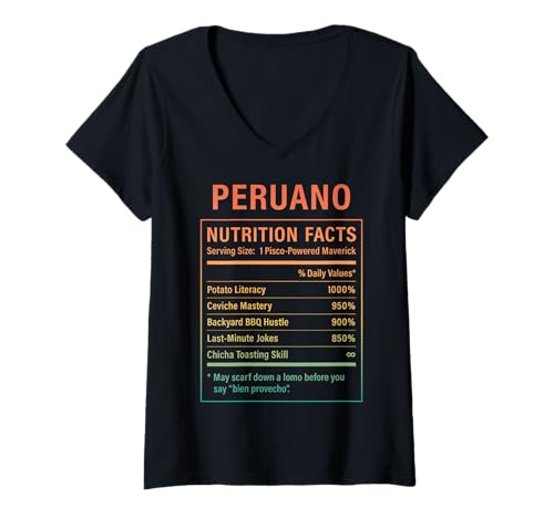 Damen Peruano Guy Stolze Peruanische Männer mit Peruwurzeln T-Shirt mit V-Ausschnitt Damen Peruano Guy Stolze Peruanische Männer mit Peruwurzeln T-Shirt mit V-Ausschnitt von Peruvian Humor Gifts for Men of Peru