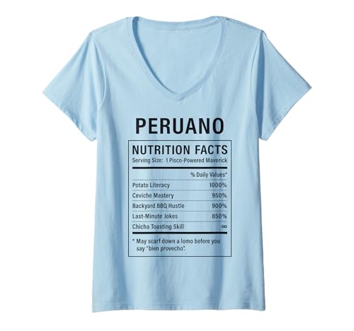 Damen Peruano Guy Stolze Peruanische Männer mit Peruwurzeln T-Shirt mit V-Ausschnitt von Peruvian Humor Gifts for Men of Peru