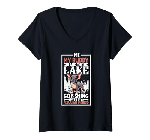 Damen Angeln und Peruvian viringo T-Shirt mit V-Ausschnitt Damen Angeln und Peruvian viringo T-Shirt mit V-Ausschnitt von Peruvian viringo Designs