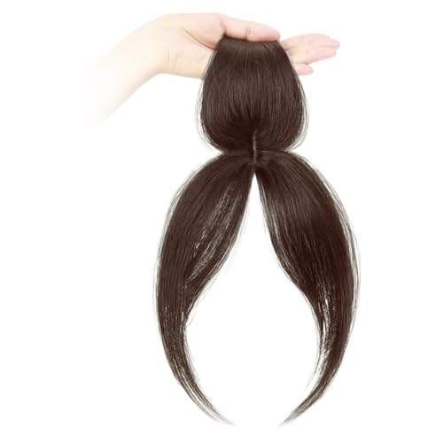 Clip in Pony Side Trennte Haaropper für echtes menschliches Haar 360 ° Abdeckstücke Wispy Pons Clip in Extensions für Frauen täglich Dunkelbraun dunkelbrauner von Perwteriy