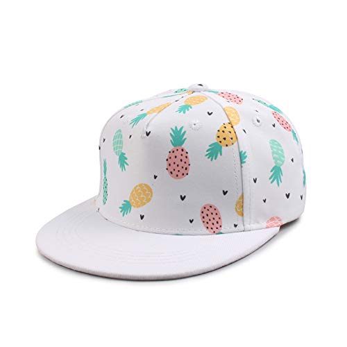 Baby Kappe Jungen Cap Baby Mädchen Sommermütze mit Schöne Stickereie Baby Basecap Sommer Schirmmütze Flache Kleinkind Baseball Cap (4-8Jahren, Weiß Pineapple) von Pesaat