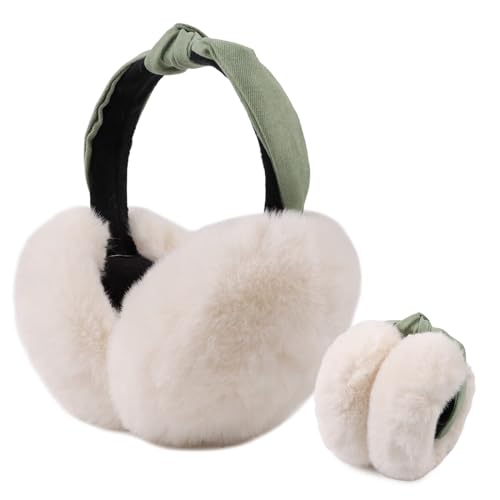 Damen Ohrenschützer Winter Warmer Plüsch Ohrenwärmer Mädchen Klassische Ohrschützer für Kaltes Wetter Freesize (Weiß) von Pesaat