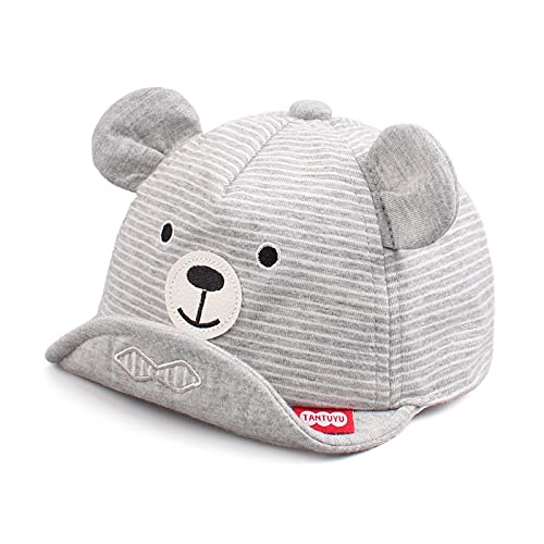 Pesaat Baby Baseball Cap 3-18Monate Baseballmütze Baby Jungen Schirmmütze UV Schutz Mädchen Sommermütze Baby Cap (Grau, 3-18Monate) von Pesaat