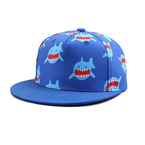 Pesaat Baby Kappe Jungen Cap Baby Mädchen Sommermütze mit Schöne Stickereie Kinder Basecap Sommer Schirmmütze Flache Kleinkind Baseball Cap (2-4Jahren, Royal Blue Shark) von Pesaat