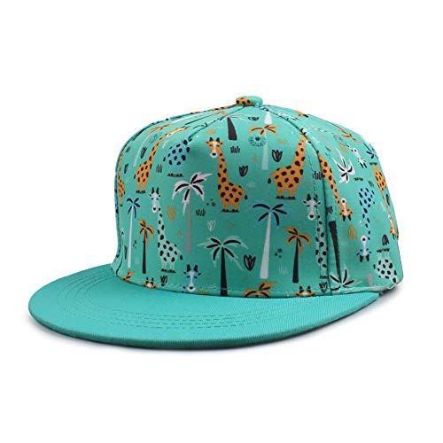 Pesaat Baby Kappe Jungen Cap Baby Mädchen Sommermütze mit Schöne Stickereie Kinder Basecap Sommer Schirmmütze Flache Kleinkind Baseball Cap (2-4Jahren, Grün Giraffe) von Pesaat