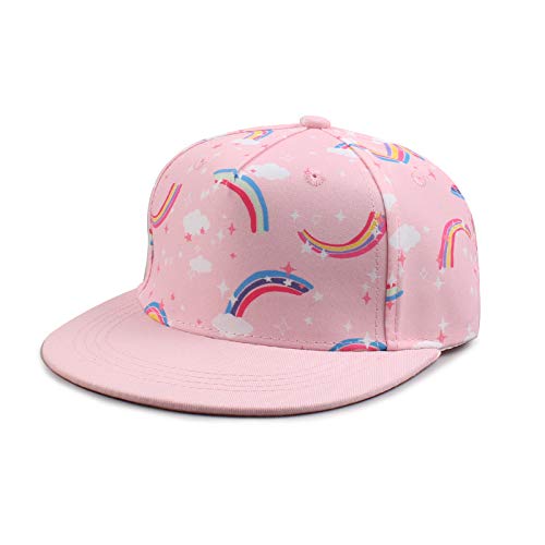 Pesaat Baby Kappe Jungen Cap Baby Mädchen Sommermütze mit Schöne Stickereie Kinder Basecap Sommer Schirmmütze Flache Kleinkind Baseball Cap (2-4Jahren, Rosa Regenbogen) von Pesaat