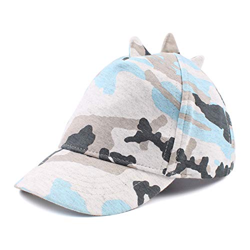 Pesaat Baby Kappe Jungen Cap Baby Mädchen Sommermütze mit Schöne Stickereie Kinder Basecap Sommer Schirmmütze Flache Kleinkind Baseball Cap (Camouflage Blue, 20.5"(2-4 Years)) von Pesaat