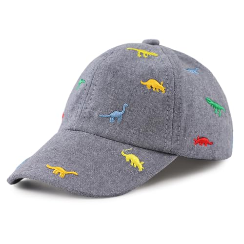 Pesaat Baby Schirmmütze Junge Baseballcap Baby Junge Baseballkappe mit Dinosaurier-Stickerei Sommermütze (Bestickter Dinosaurier, Gr.52cm(2-4Jahren)) von Pesaat