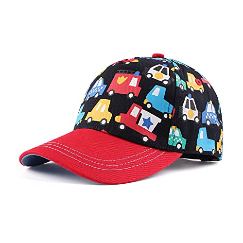 Pesaat Baby Schirmmütze Junge Baseballcap Baby Junge Baseballkappe mit Dinosaurier-Stickerei Sommermütze (Buntes Auto, Gr.48cm(6-12Monate)) von Pesaat