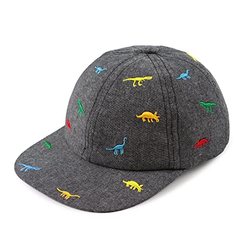 Pesaat Baby Schirmmütze Junge Baseballcap Kinder Sonnenhut UV Schutz Baby Junge Baseballkappe Kinder Jungen Sommerhut (Dunkelgraue Dinosaurier, Gr.48cm(6-12Monate)) von Pesaat