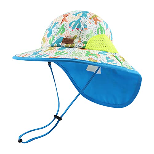 Pesaat Baby Sonnenhut Mädchen Mit UV-Schutz Sonnenmütze Baby Junge Mit Nackenschutz Sommerhut Kinder Kleinkind(Kaktus, Gr.4-8Jahren(52-56)) von Pesaat