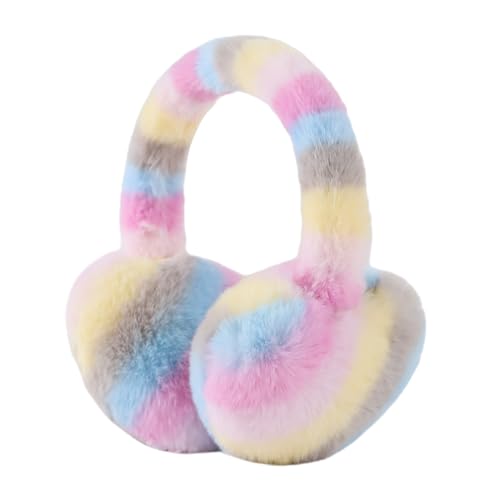 Pesaat Ohrenschützer Winter Kinder Warmer Ohrenwärmer Mädchen mit Kuschelweiches Fleece für 3-8Jahren Teenunisex (Lila Rainbow) von Pesaat