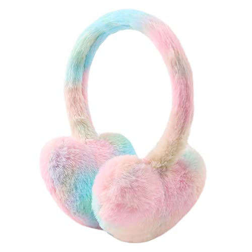 Pesaat Ohrenschützer Winter Kinder Warmer Ohrenwärmer Mädchen mit Kuschelweiches Fleece für 3-8Jahren Teenunisex (Rosa Rainbow) von Pesaat