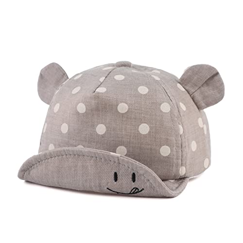 Pesaat Schirmmütze Baby Cap Jungen 6-24 Monate Sommer Mütze UV Schutz Baby Mädchen Baseball Cap Mit Größenregulierung Baby Baseballkapp (Grau, 6-24Monate) von Pesaat