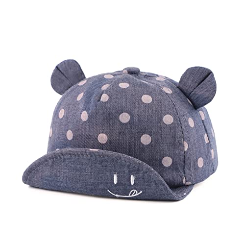 Pesaat Schirmmütze Baby Cap Jungen 6-24 Monate Sommer Mütze UV Schutz Baby Mädchen Baseball Cap Mit Größenregulierung Baby Baseballkapp (Marine, 6-24Monate) von Pesaat