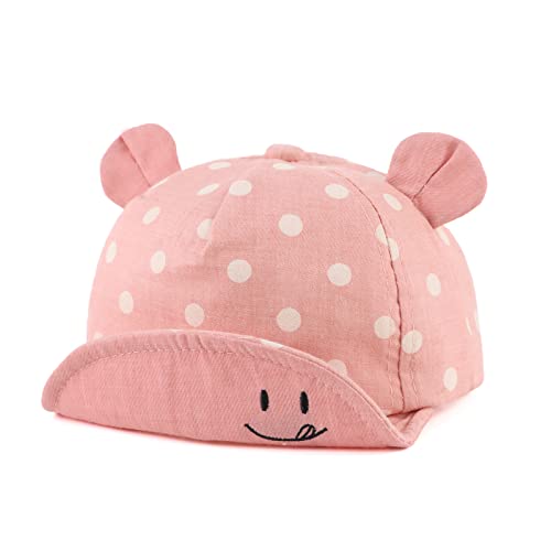 Pesaat Schirmmütze Baby Cap Jungen 6-24 Monate Sommer Mütze UV Schutz Baby Mädchen Baseball Cap Mit Größenregulierung Baby Baseballkapp (DE/NL/SE/PL, Alter, 6 Monate, 24 Monate, Rosa) von Pesaat