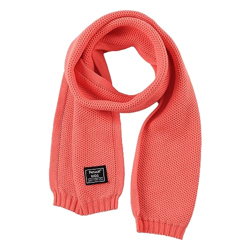 Pesaat Winter Schal Baby Kinder Strickschal 100% Baumwolle Warmes Langer Halstuch Mädchen Jungen Weicher Schön Schals (Tomate) von Pesaat