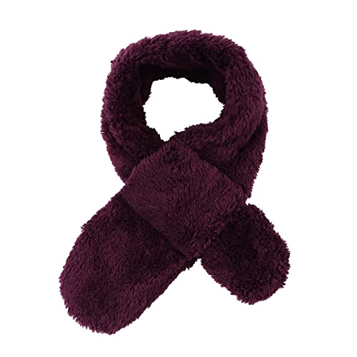 Warmer Fleece Schal für Baby Kinder Winter Rundschal aus Plüsch Dick loop schal Mädchen Jungen schlauchschal für 1-10Jahren(Dark purple) von Pesaat