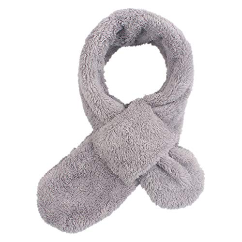 Warmer Fleece Schal für Baby Kinder Winter Rundschal aus Plüsch Dick loop schal Mädchen Jungen schlauchschal für 1-10Jahren(Light gray) von Pesaat