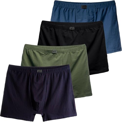 4er oder 8er Pack Herren Boxershorts Größen M bis 10XL Enganligend Unterwäsche Unterhose Übergröße Baumwolle 3XL-4er Pack Mix 1 von Pesail