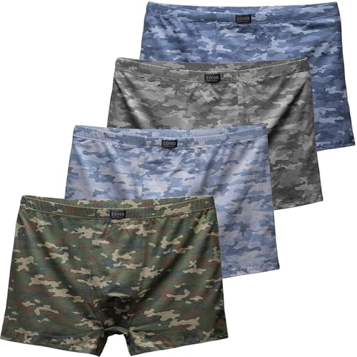 4er oder 8er Pack Herren Boxershorts Größen M bis 10XL Enganligend Unterwäsche Unterhose Übergröße Baumwolle 6XL-4er Pack Mix 3 von Pesail