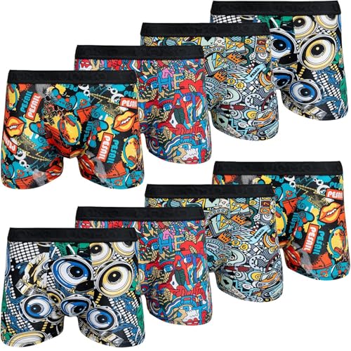 5er-10er Pack Jungen Boxershorts aus Modal/Baumwolle Größen 110-176 Unterwäsche Retroshorts Unterhose 134-140-10er Pack3 von Pesail