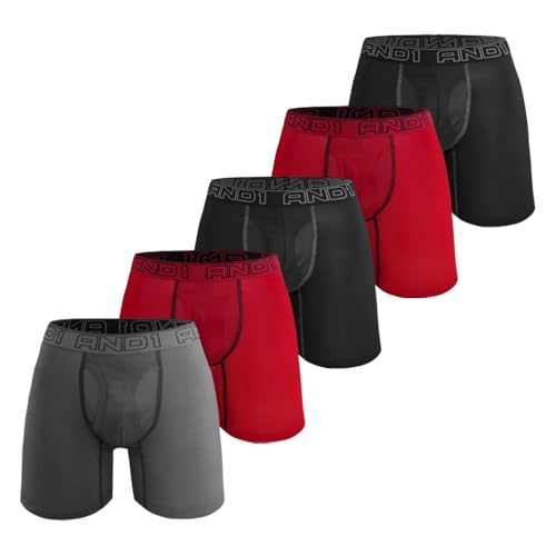 AND1 Sport Boxershorts 5er Pack Unterwäsche Herren Unterhosen Männer Retroshorts Boxer Brief Sportunterwäsche Retro Pants Mit regulärem oder langem Bein (5er,XL) von Pesail