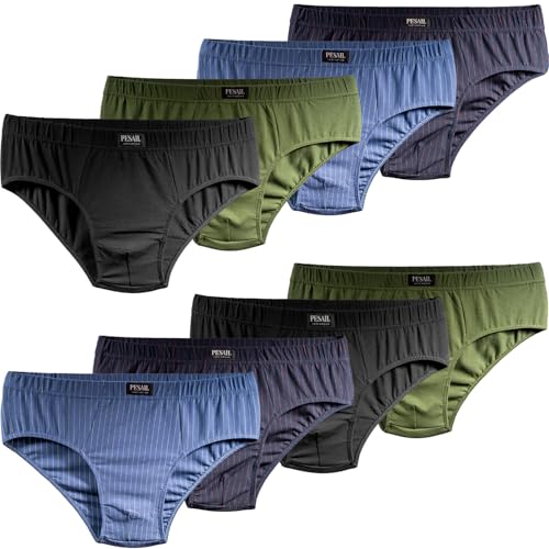 Pesail 10er Pack Herren Slips aus Baumwolle Größen von M bis 10XL Unterwäsche Unterhose Übergröße 6XL-10er Pack Farbmix 3 von Pesail