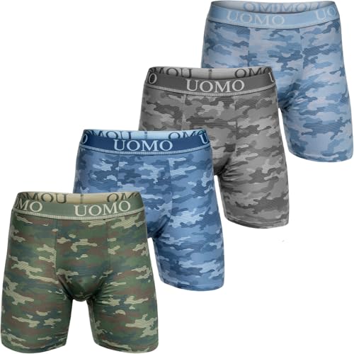 Pesail 4 oder 8 Herren Boxershorts mit verlängertem Bein ohne Aufrollen M-6XL Übergröße Unterwäsche Unterhose Retroshorts Bunt Langes Bein XL-4er Pack Farbmix 4 Pesail 4 oder 8 Herren Boxershorts mit verlängertem Bein ohne Aufrollen M-6XL Übergröße Unterwäsche Unterhose Retroshorts Bunt Langes Bein XL-4er Pack Farbmix 4 von Pesail
