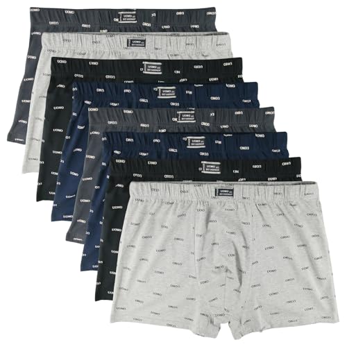 Pesail 8er Pack Herren Boxershorts Baumwolle Übergröße Uomo Unterhosen 4XL 5XL 6XL 7XL, Größe:6XL von Pesail