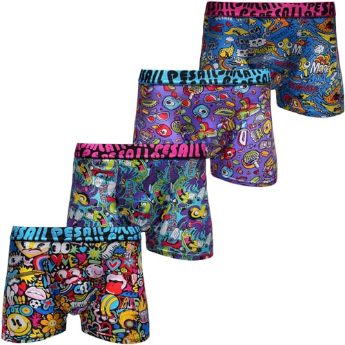 Pesail 8er Pack Jungen Boxershorts aus Modal und Baumwolle Größe 122 bis 170 Unterwäsche Retroshorts Kinder Unterhose 158 8er Pack Farbmix 1 von Pesail