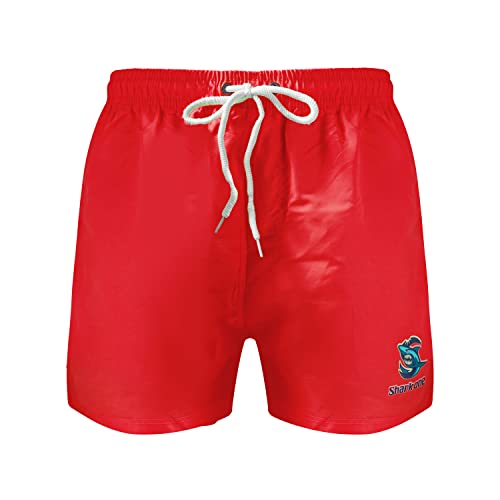 Pesail Badehose Badeshorts Sporthose Hose Schwimmshorts Unisex mit verstellbarem Tunnelzug mit Kordel (XL, Rot) von Pesail