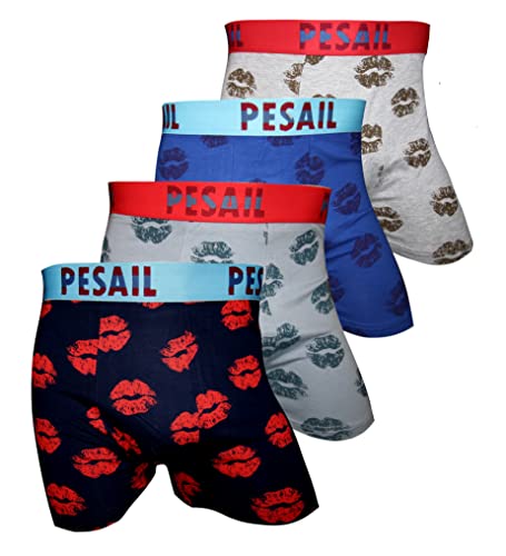 PESAIL Boxershorts Color of Kiss 4er Pack, Größe Large (L), Farbe 4er Pack von PESAIL