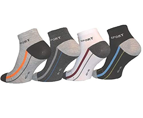 Pesail Sneaker Socken Sportsocken Freizeitsocken Damen und Herren aus Baumwolle Kurzsocken Kurz 6/12 / 18/24 / 48 Paar 39-42 ; 43-46 (6, 43-46) von Pesail